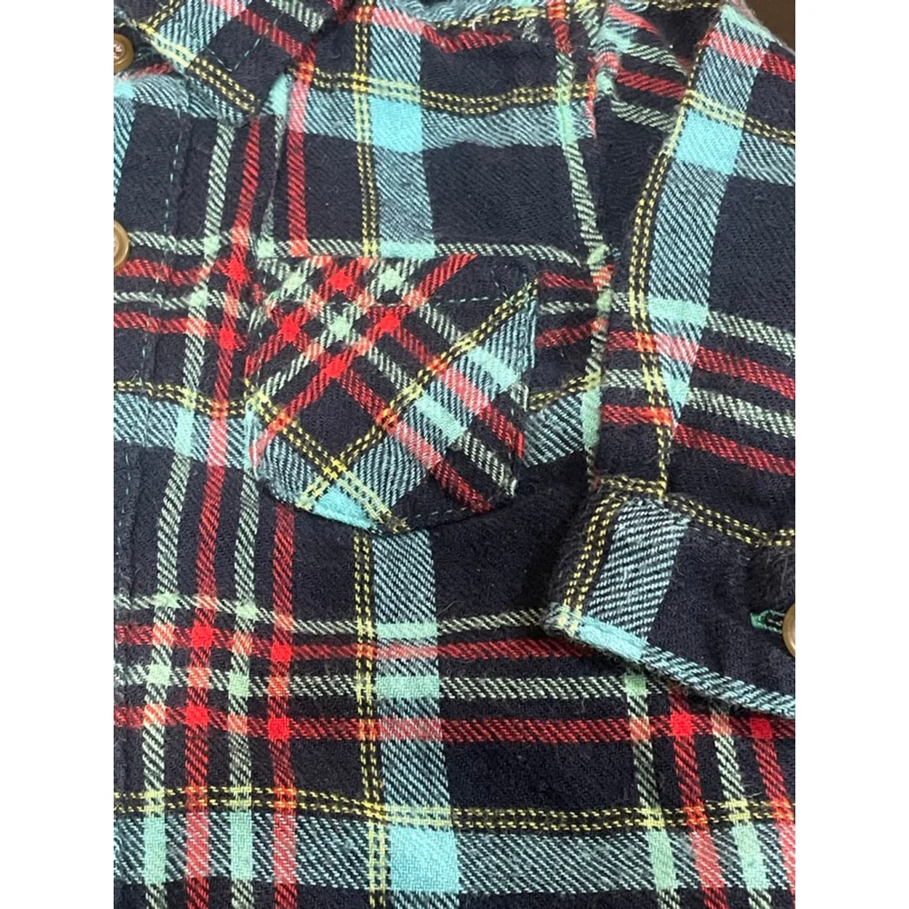 Baby OshKosh B'gosh Button Down Shirt 3 Months Navy Blue Plaid